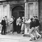 WashULaw students outside law school building