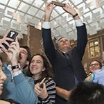 Former Governor Mitt Romney participates in a fireside chat at WashULaw